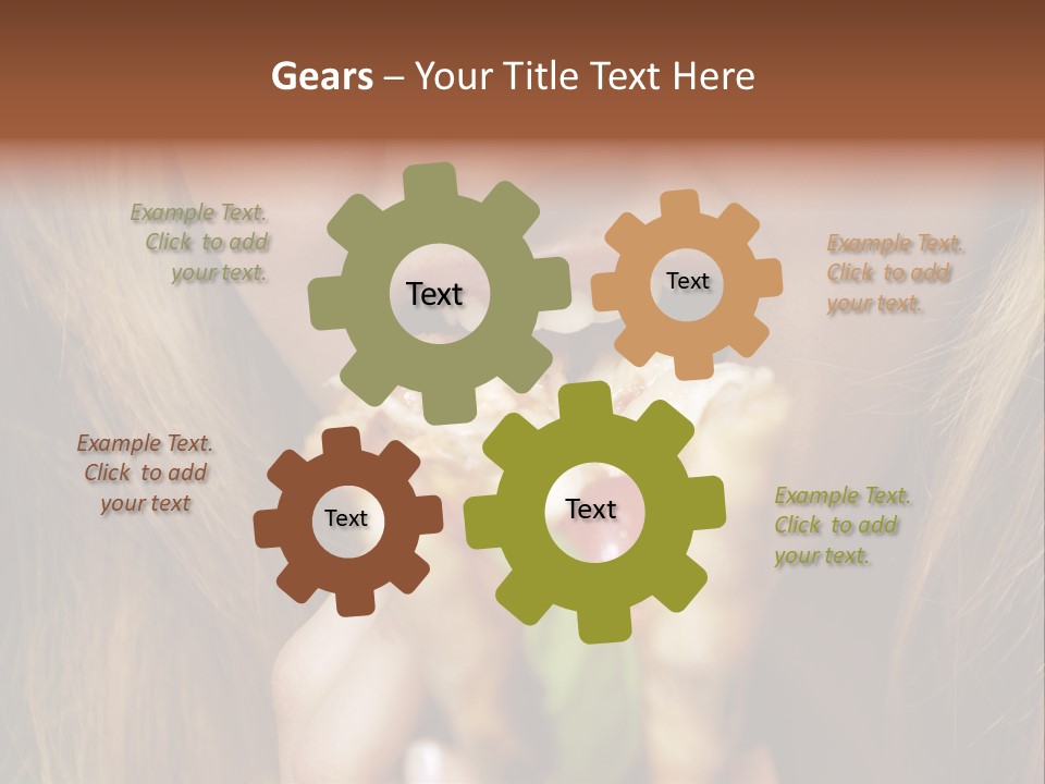 A Woman Eating A Slice Of Pizza With Her Mouth Open PowerPoint Template