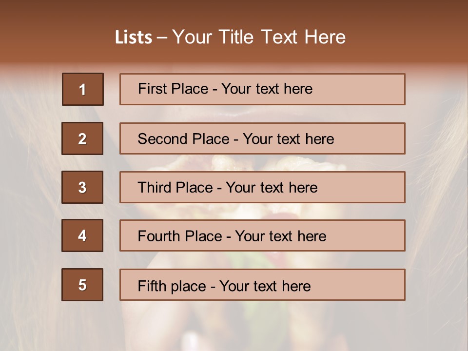 A Woman Eating A Slice Of Pizza With Her Mouth Open PowerPoint Template