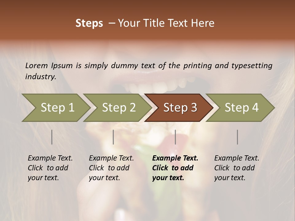 A Woman Eating A Slice Of Pizza With Her Mouth Open PowerPoint Template
