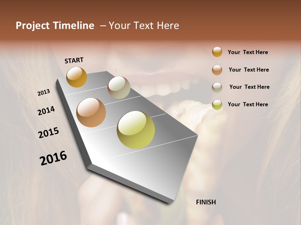A Woman Eating A Slice Of Pizza With Her Mouth Open PowerPoint Template