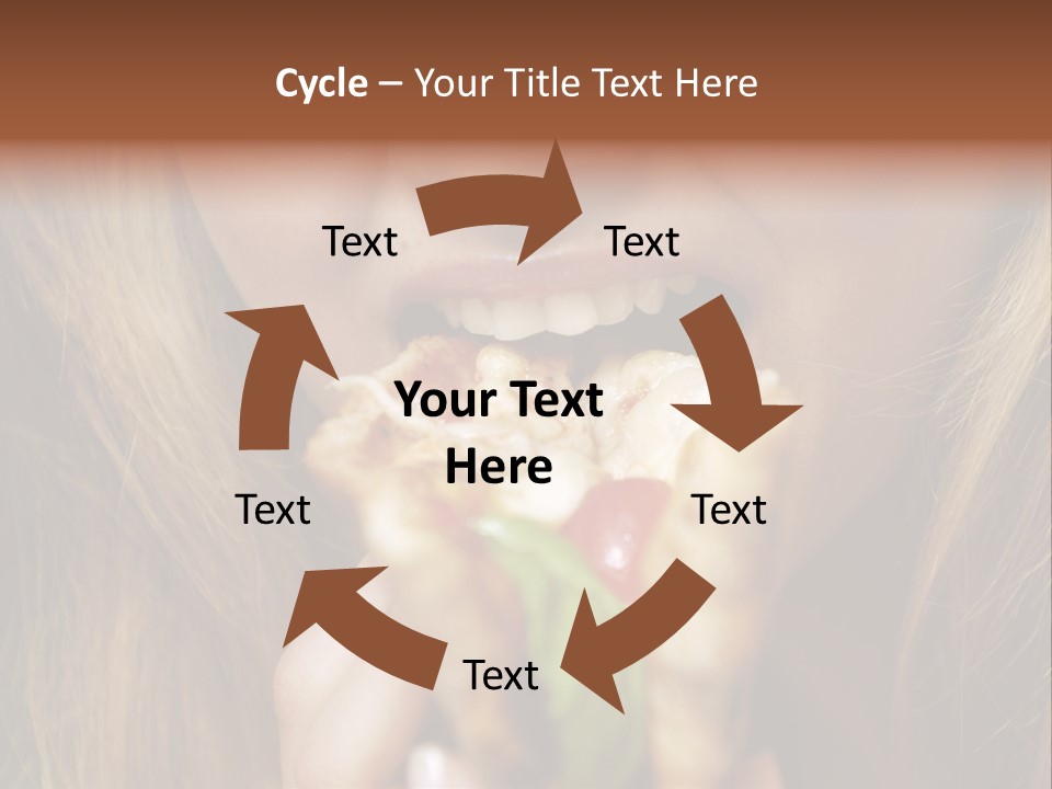 A Woman Eating A Slice Of Pizza With Her Mouth Open PowerPoint Template