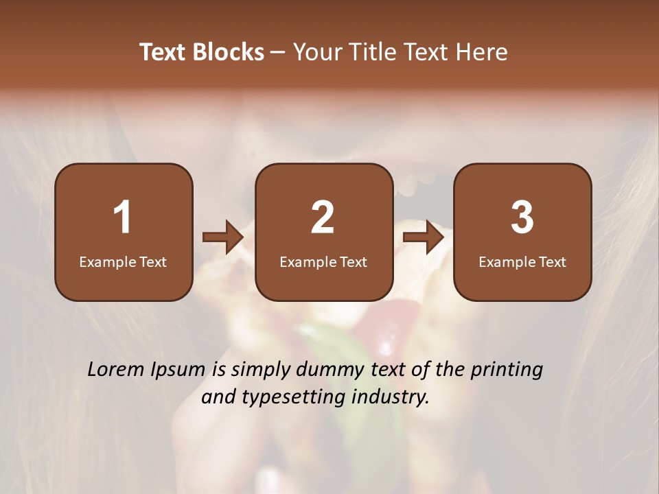 A Woman Eating A Slice Of Pizza With Her Mouth Open PowerPoint Template