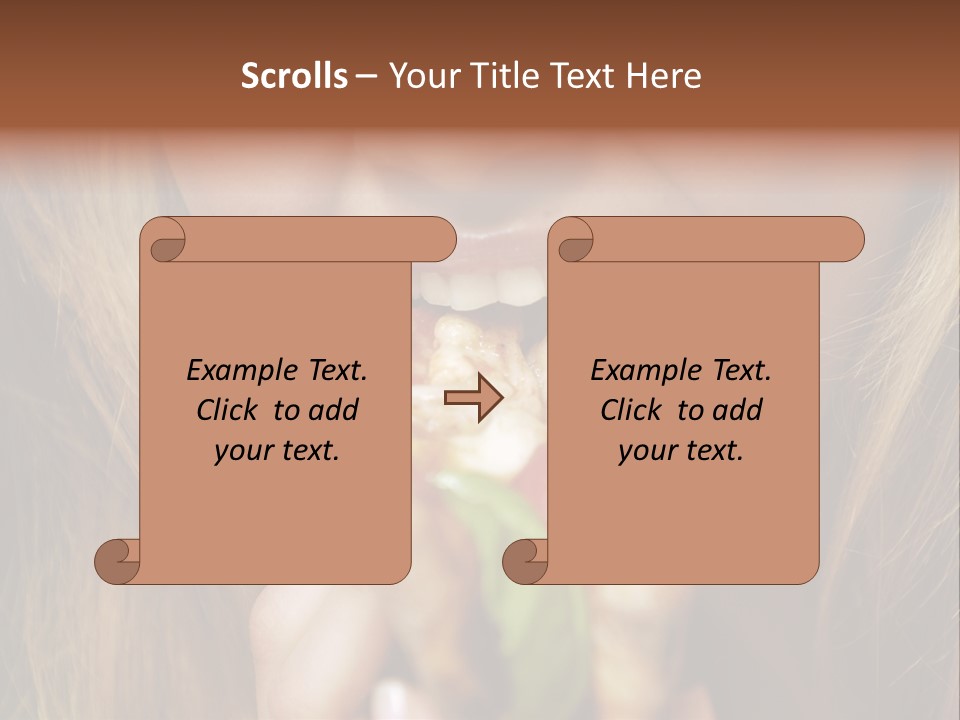 A Woman Eating A Slice Of Pizza With Her Mouth Open PowerPoint Template
