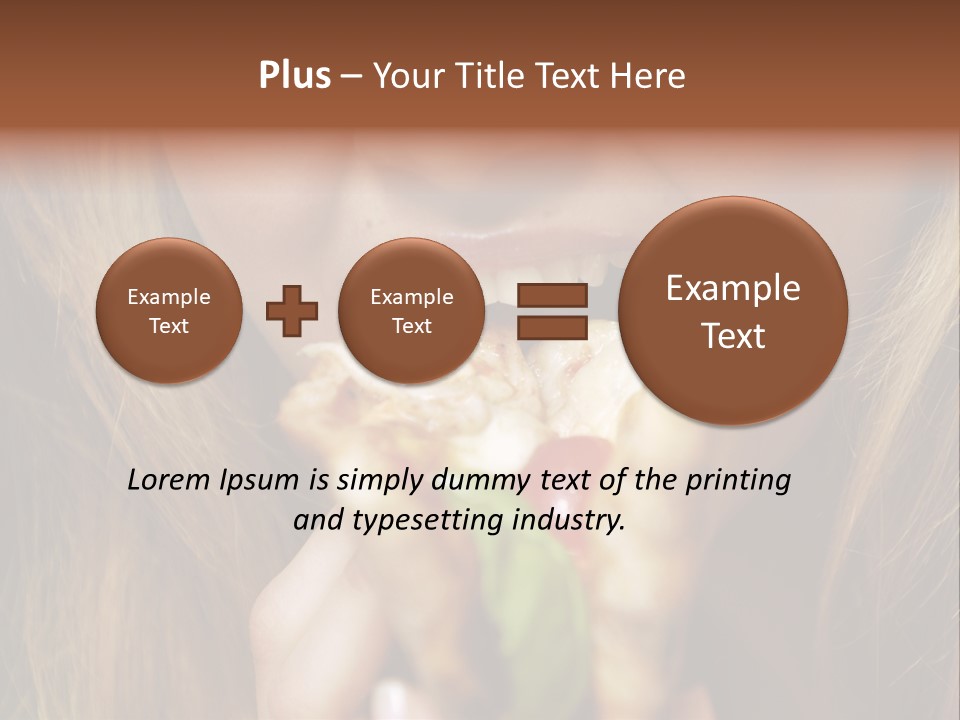 A Woman Eating A Slice Of Pizza With Her Mouth Open PowerPoint Template
