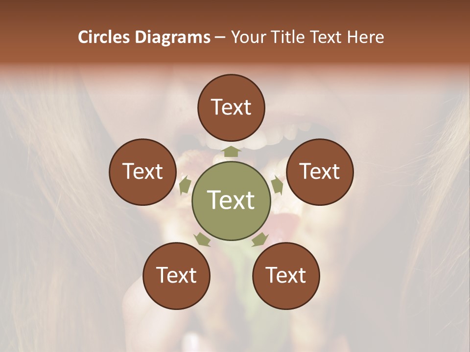 A Woman Eating A Slice Of Pizza With Her Mouth Open PowerPoint Template