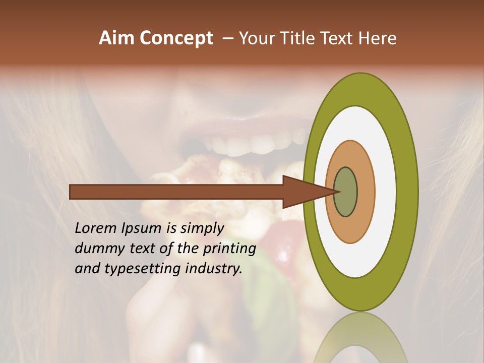 A Woman Eating A Slice Of Pizza With Her Mouth Open PowerPoint Template