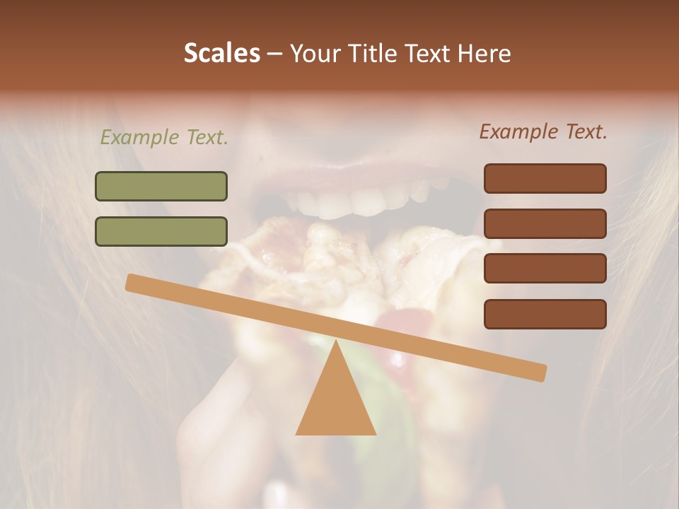 A Woman Eating A Slice Of Pizza With Her Mouth Open PowerPoint Template