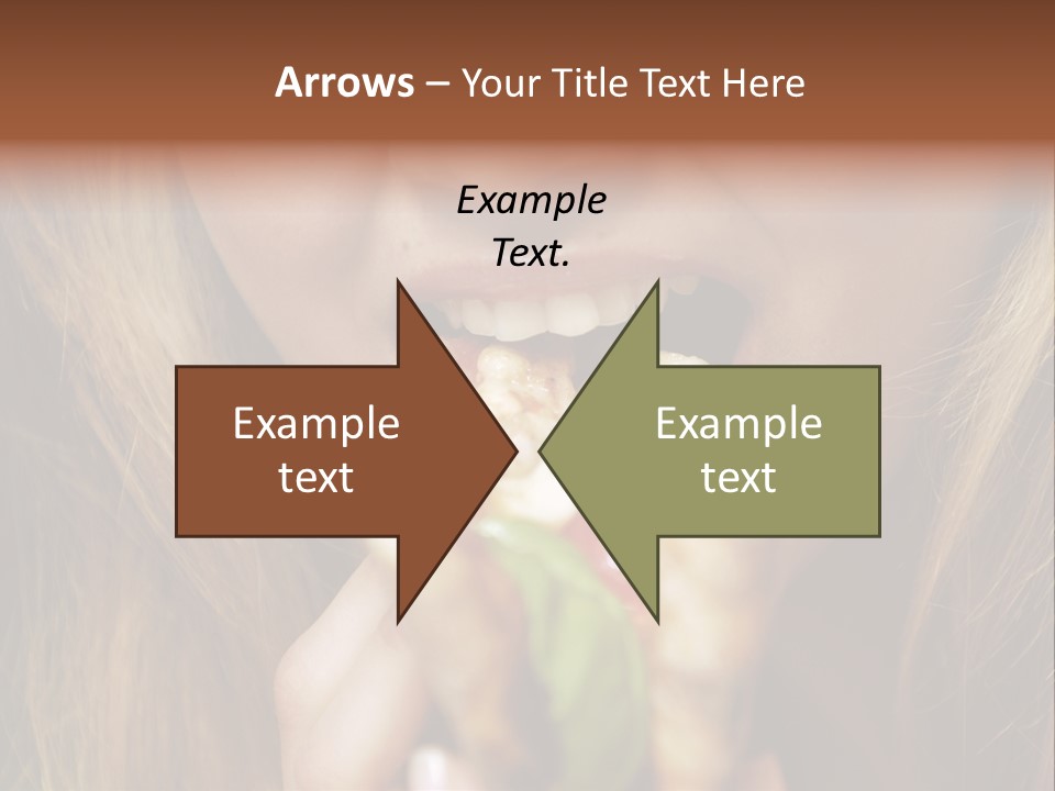 A Woman Eating A Slice Of Pizza With Her Mouth Open PowerPoint Template