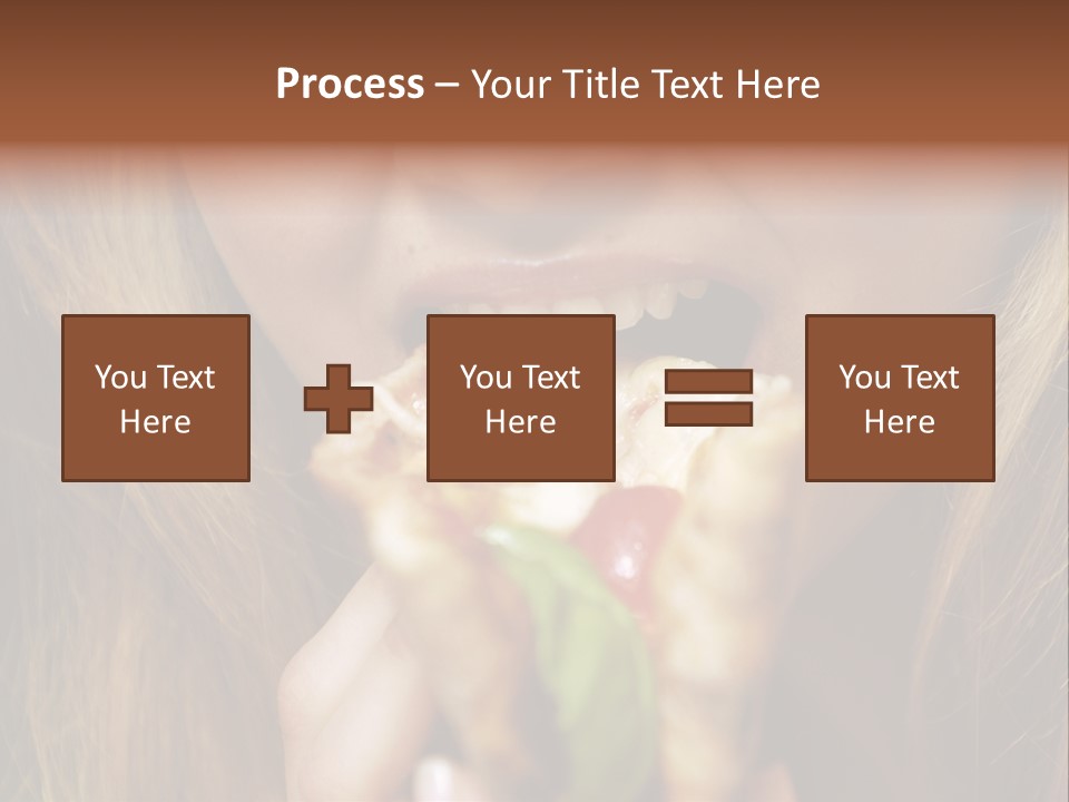 A Woman Eating A Slice Of Pizza With Her Mouth Open PowerPoint Template