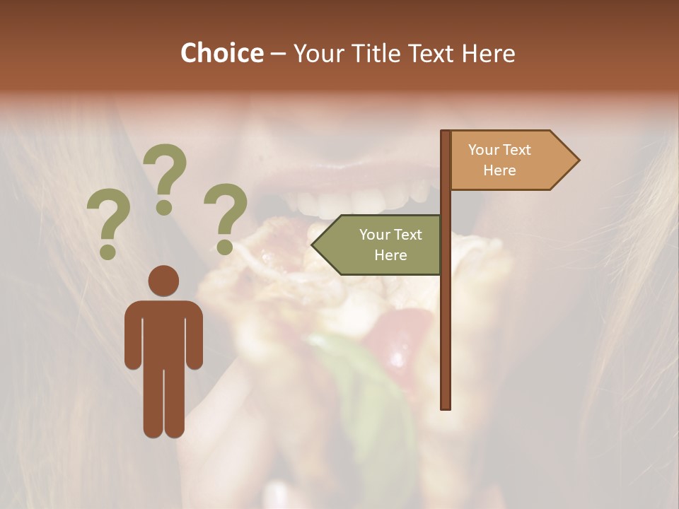 A Woman Eating A Slice Of Pizza With Her Mouth Open PowerPoint Template