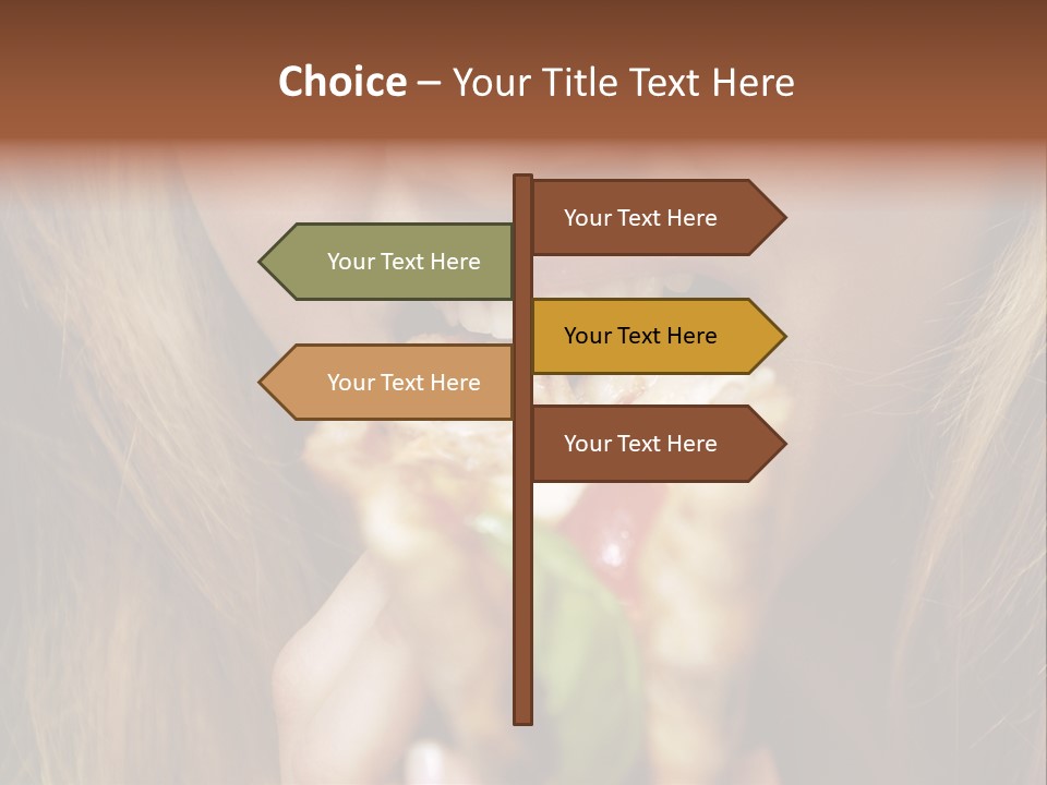 A Woman Eating A Slice Of Pizza With Her Mouth Open PowerPoint Template