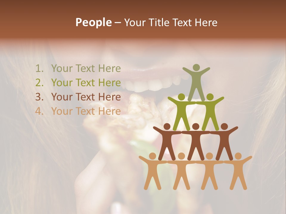 A Woman Eating A Slice Of Pizza With Her Mouth Open PowerPoint Template