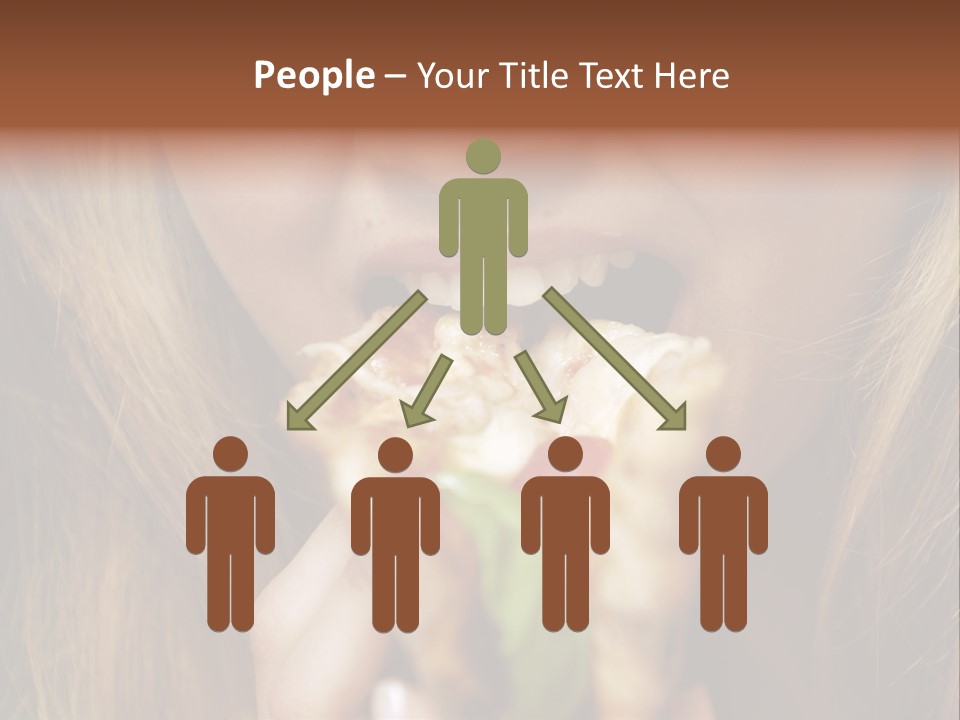 A Woman Eating A Slice Of Pizza With Her Mouth Open PowerPoint Template