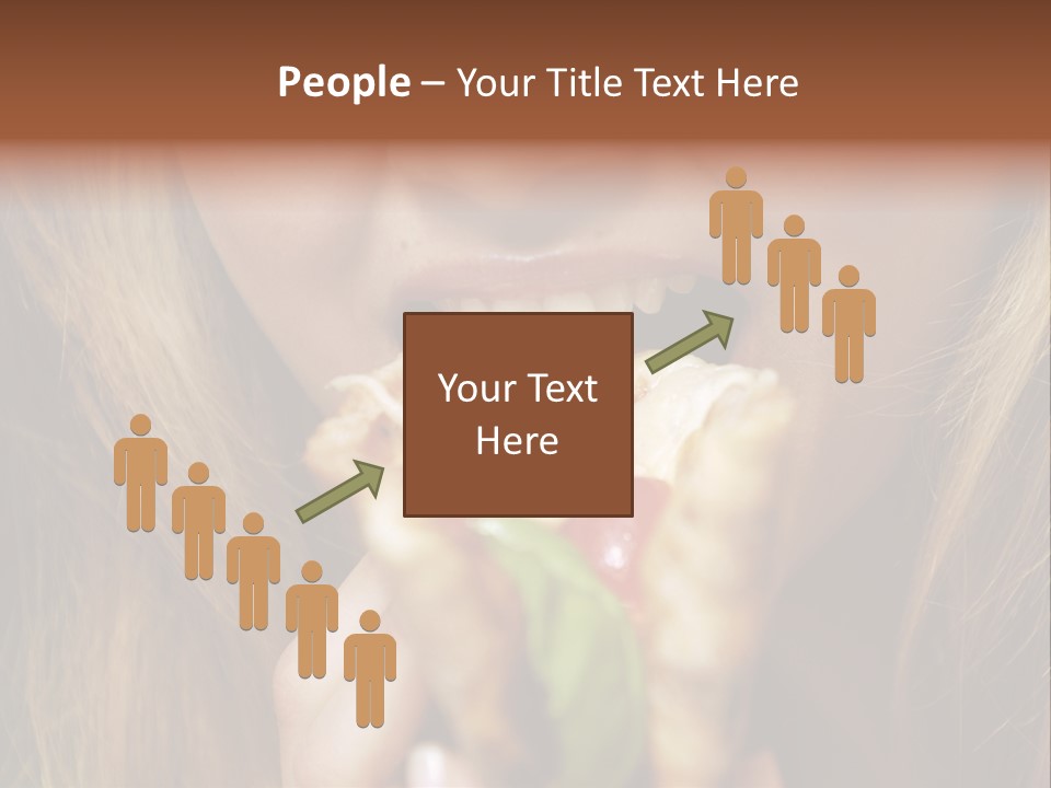 A Woman Eating A Slice Of Pizza With Her Mouth Open PowerPoint Template