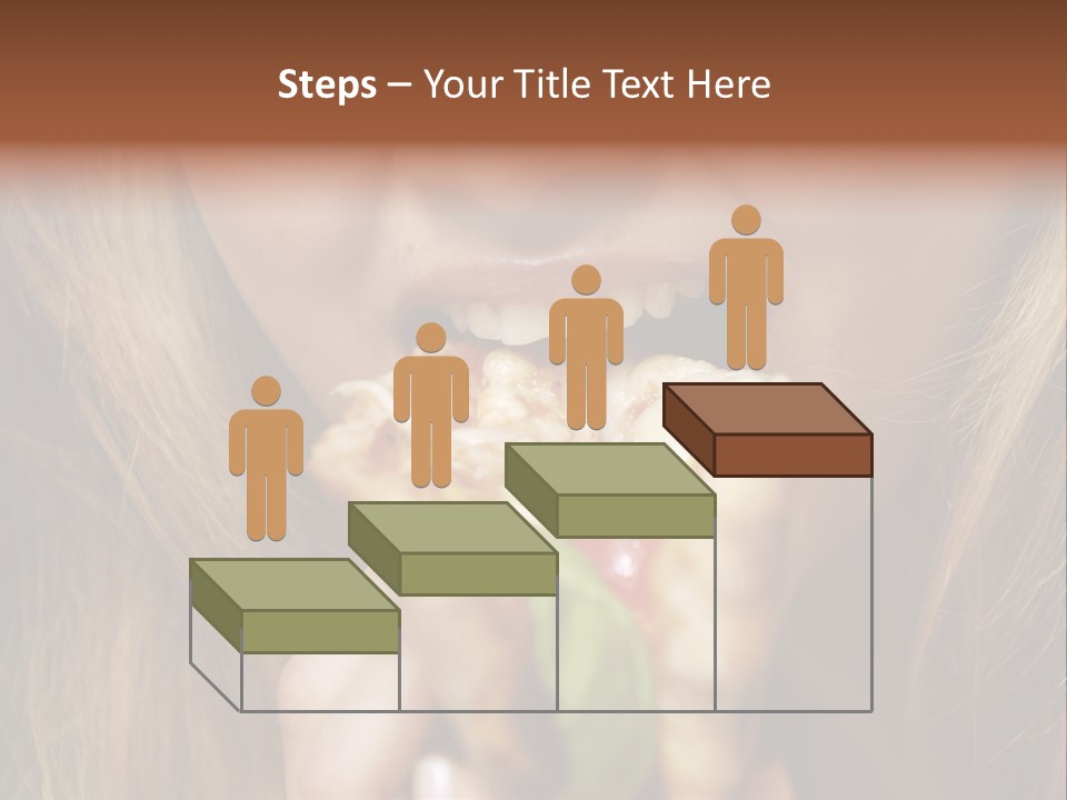 A Woman Eating A Slice Of Pizza With Her Mouth Open PowerPoint Template