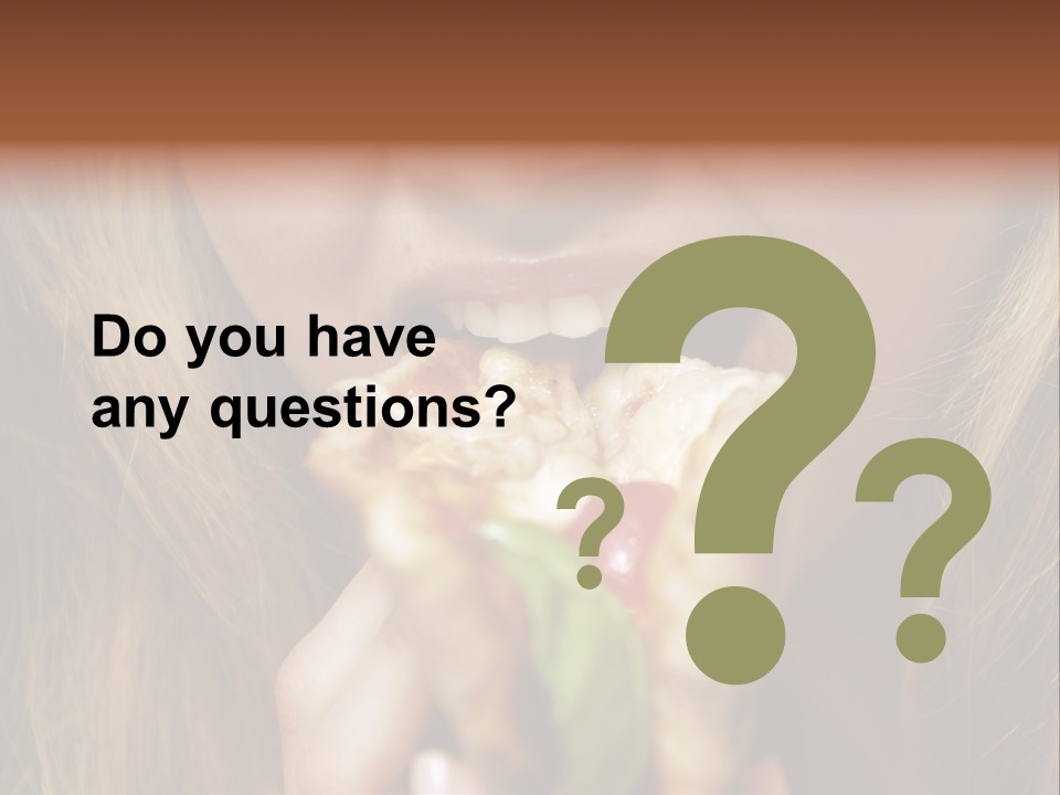 A Woman Eating A Slice Of Pizza With Her Mouth Open PowerPoint Template