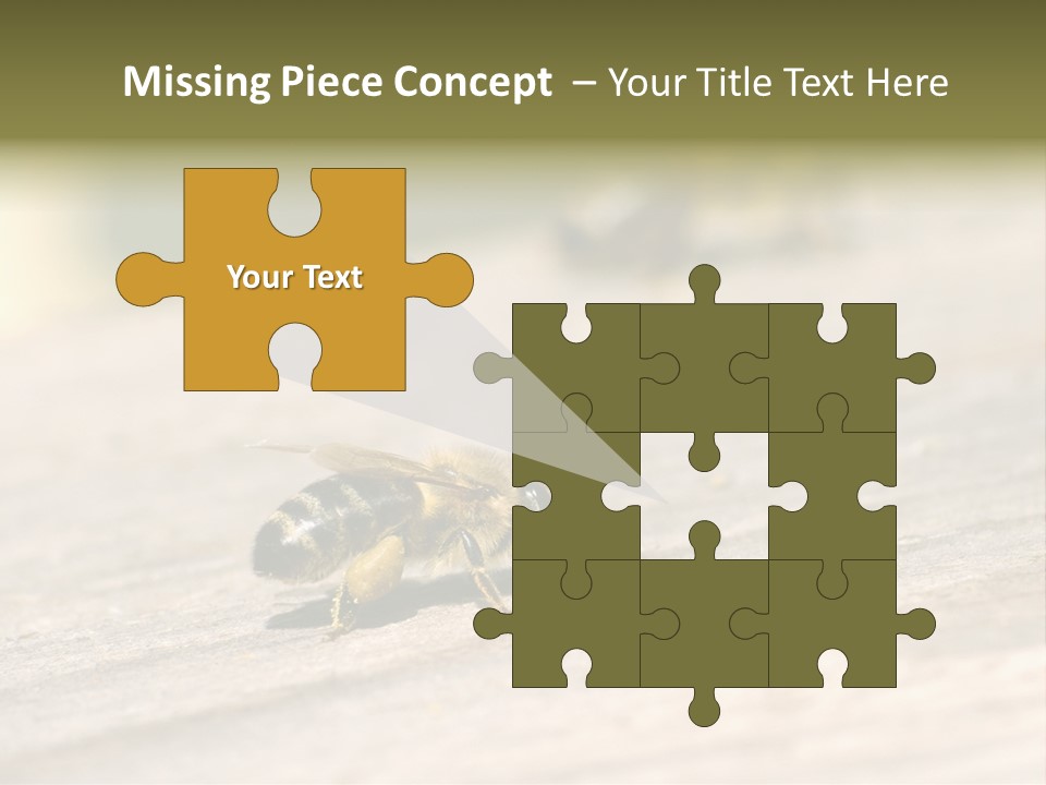 A Group Of Bees Sitting On Top Of A Wooden Table PowerPoint Template