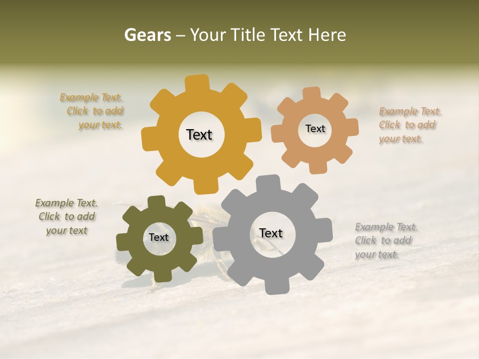 A Group Of Bees Sitting On Top Of A Wooden Table PowerPoint Template