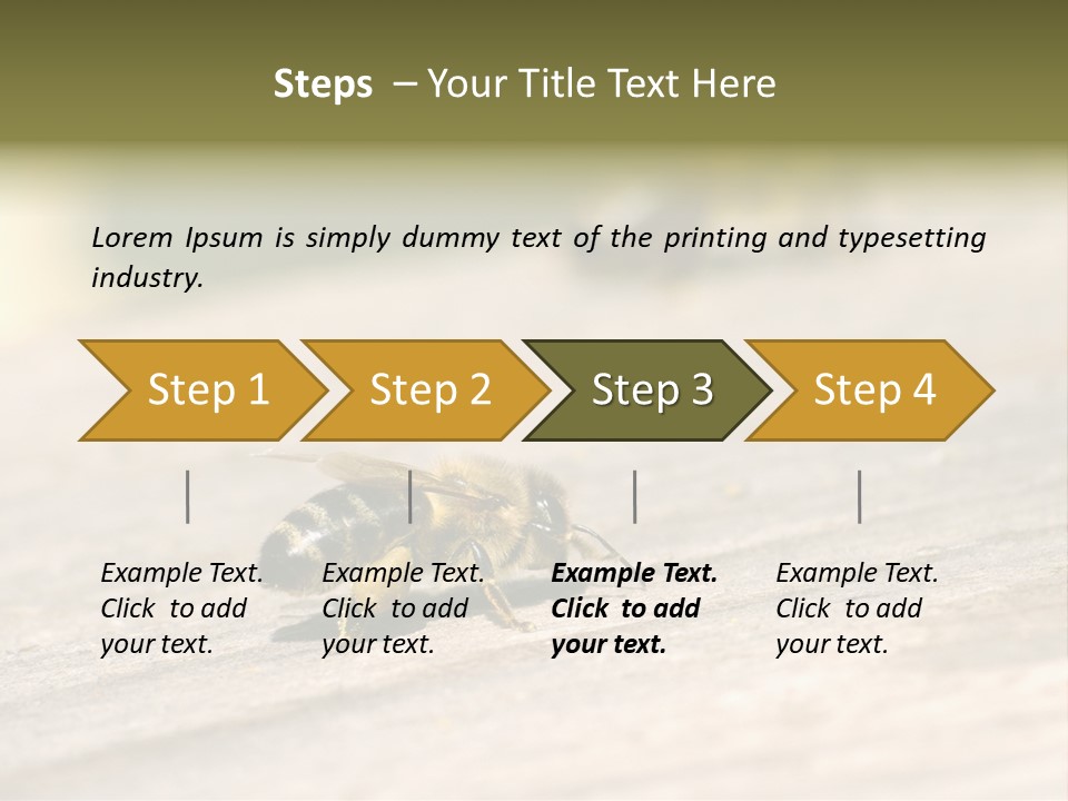 A Group Of Bees Sitting On Top Of A Wooden Table PowerPoint Template