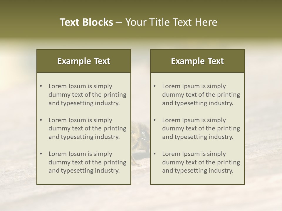 A Group Of Bees Sitting On Top Of A Wooden Table PowerPoint Template
