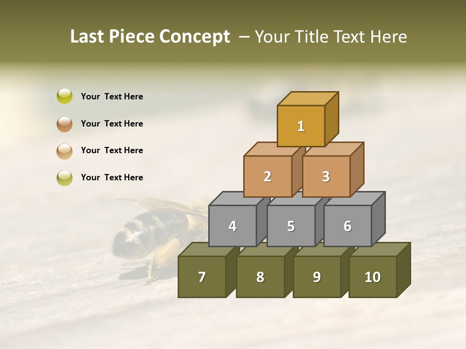 A Group Of Bees Sitting On Top Of A Wooden Table PowerPoint Template