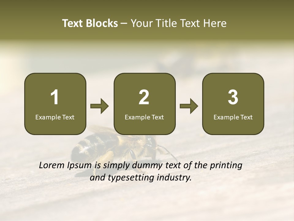 A Group Of Bees Sitting On Top Of A Wooden Table PowerPoint Template
