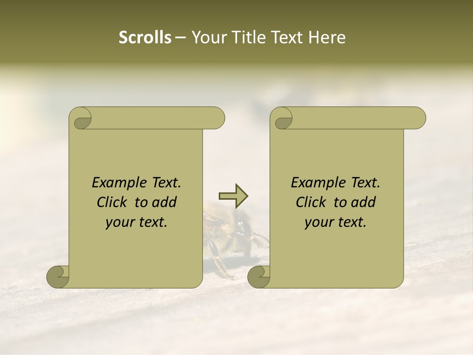 A Group Of Bees Sitting On Top Of A Wooden Table PowerPoint Template