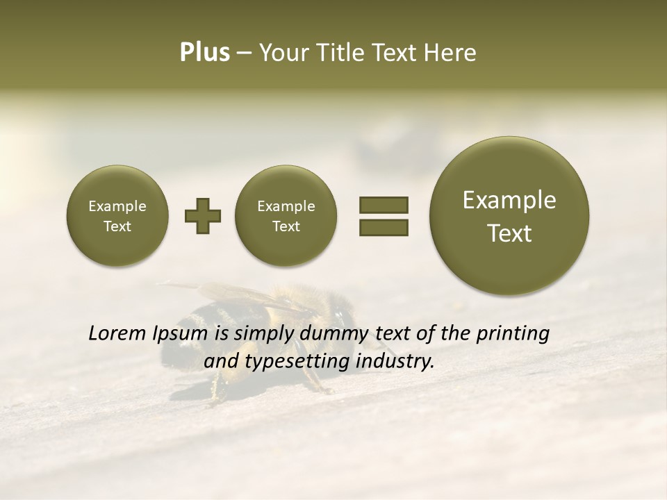 A Group Of Bees Sitting On Top Of A Wooden Table PowerPoint Template