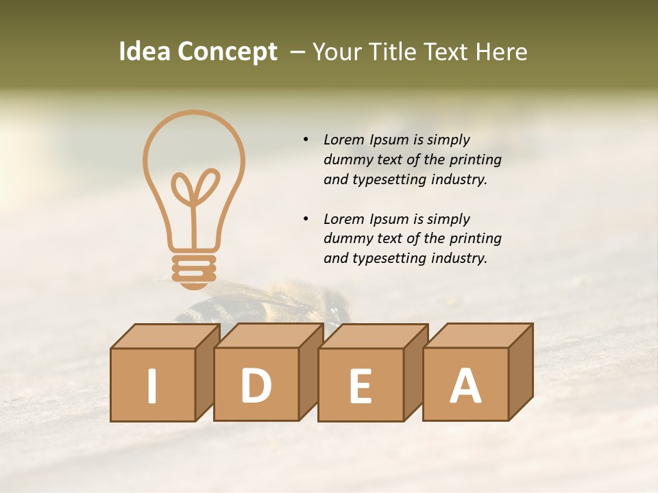 A Group Of Bees Sitting On Top Of A Wooden Table PowerPoint Template