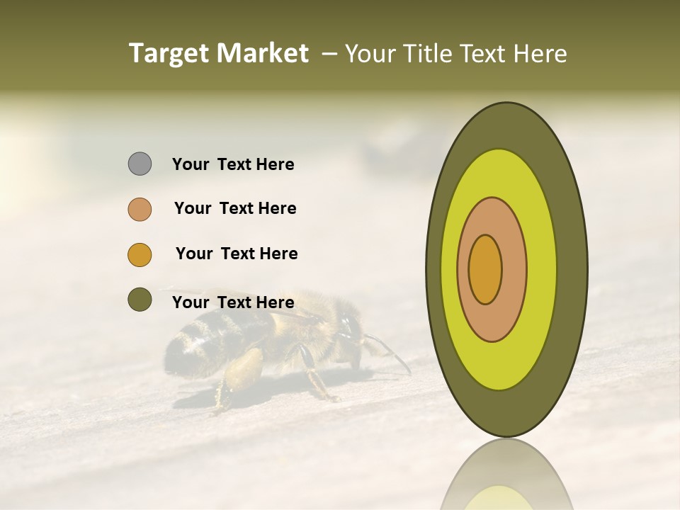 A Group Of Bees Sitting On Top Of A Wooden Table PowerPoint Template