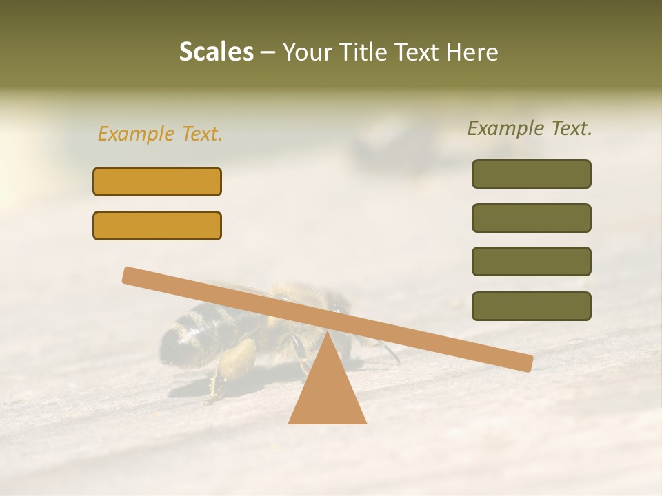 A Group Of Bees Sitting On Top Of A Wooden Table PowerPoint Template