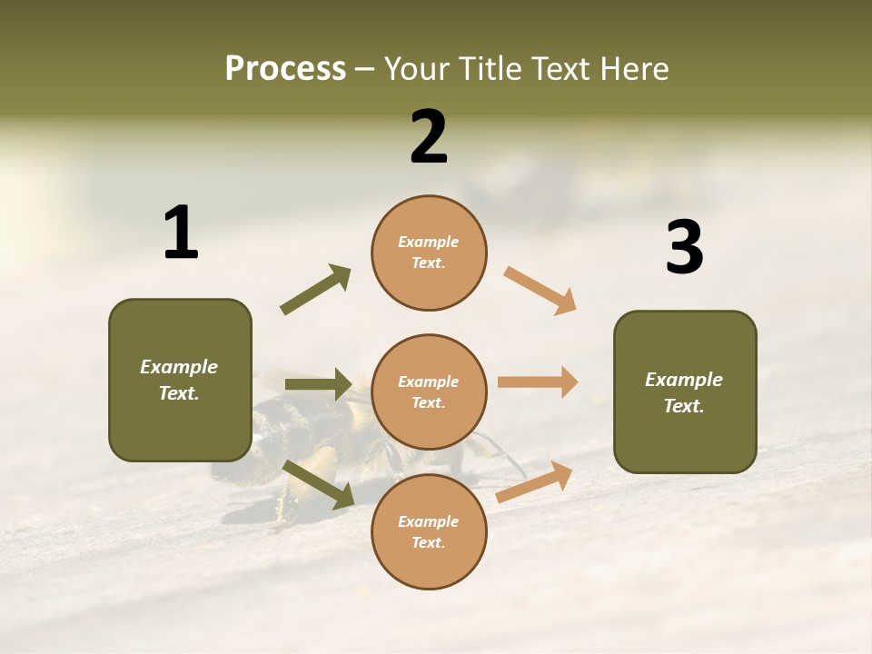 A Group Of Bees Sitting On Top Of A Wooden Table PowerPoint Template