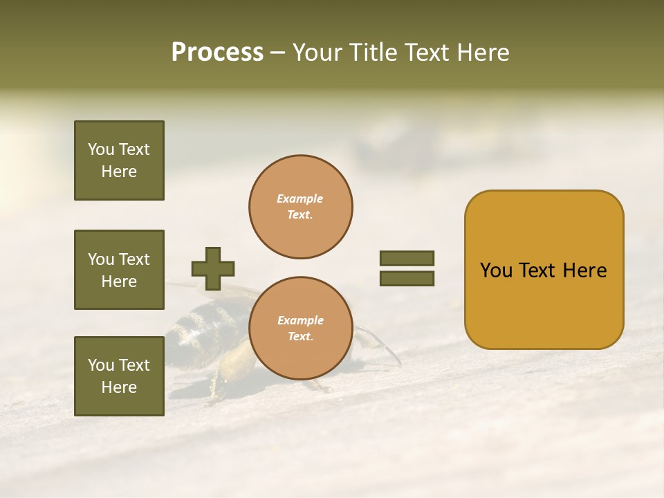 A Group Of Bees Sitting On Top Of A Wooden Table PowerPoint Template