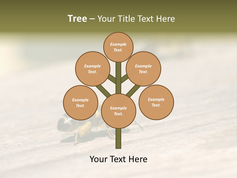 A Group Of Bees Sitting On Top Of A Wooden Table PowerPoint Template