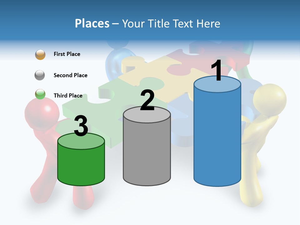 A Group Of People Standing Around A Puzzle Piece PowerPoint Template