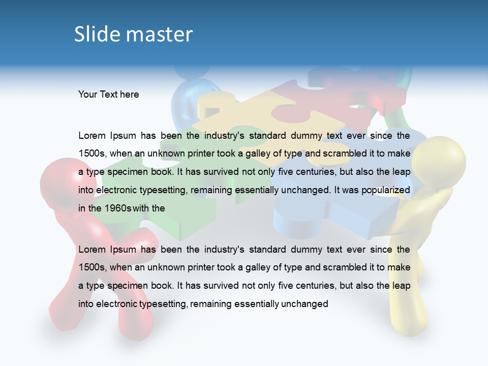 A Group Of People Standing Around A Puzzle Piece PowerPoint Template