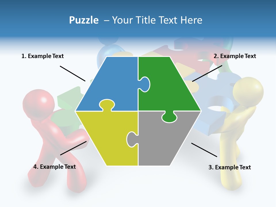 A Group Of People Standing Around A Puzzle Piece PowerPoint Template