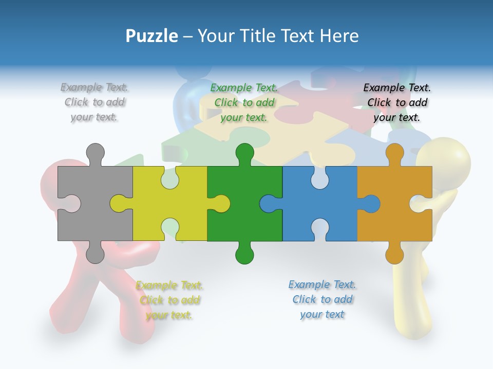 A Group Of People Standing Around A Puzzle Piece PowerPoint Template