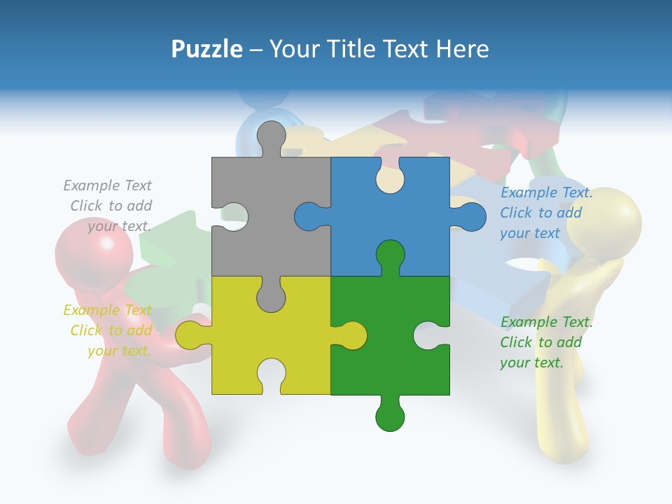 A Group Of People Standing Around A Puzzle Piece PowerPoint Template