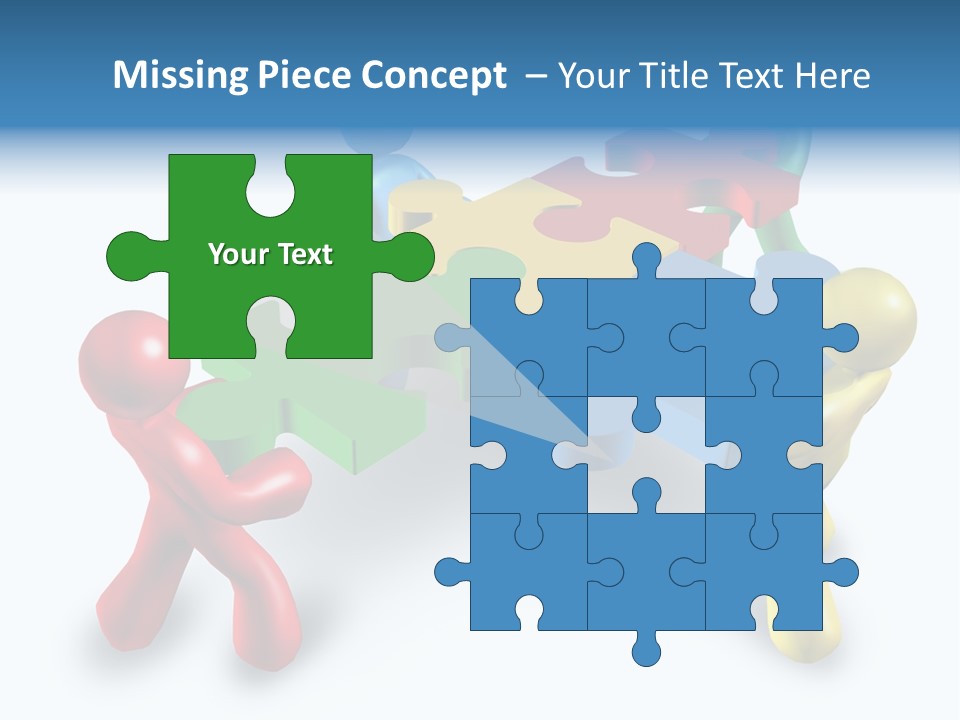 A Group Of People Standing Around A Puzzle Piece PowerPoint Template