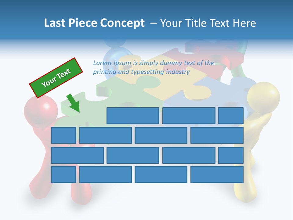 A Group Of People Standing Around A Puzzle Piece PowerPoint Template