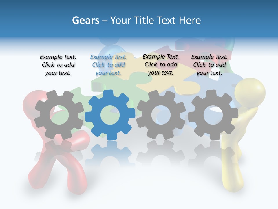 A Group Of People Standing Around A Puzzle Piece PowerPoint Template