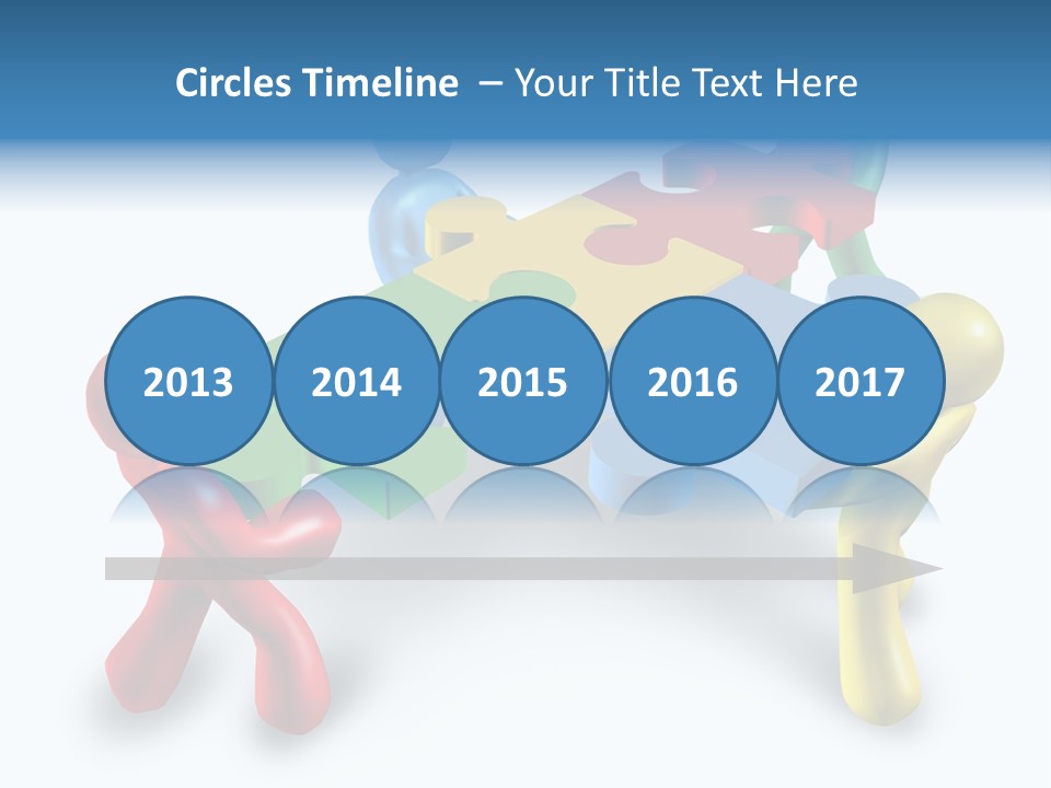 A Group Of People Standing Around A Puzzle Piece PowerPoint Template