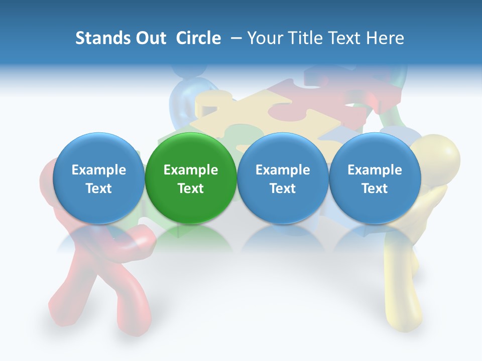 A Group Of People Standing Around A Puzzle Piece PowerPoint Template