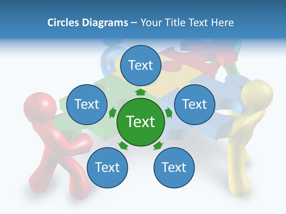 A Group Of People Standing Around A Puzzle Piece PowerPoint Template