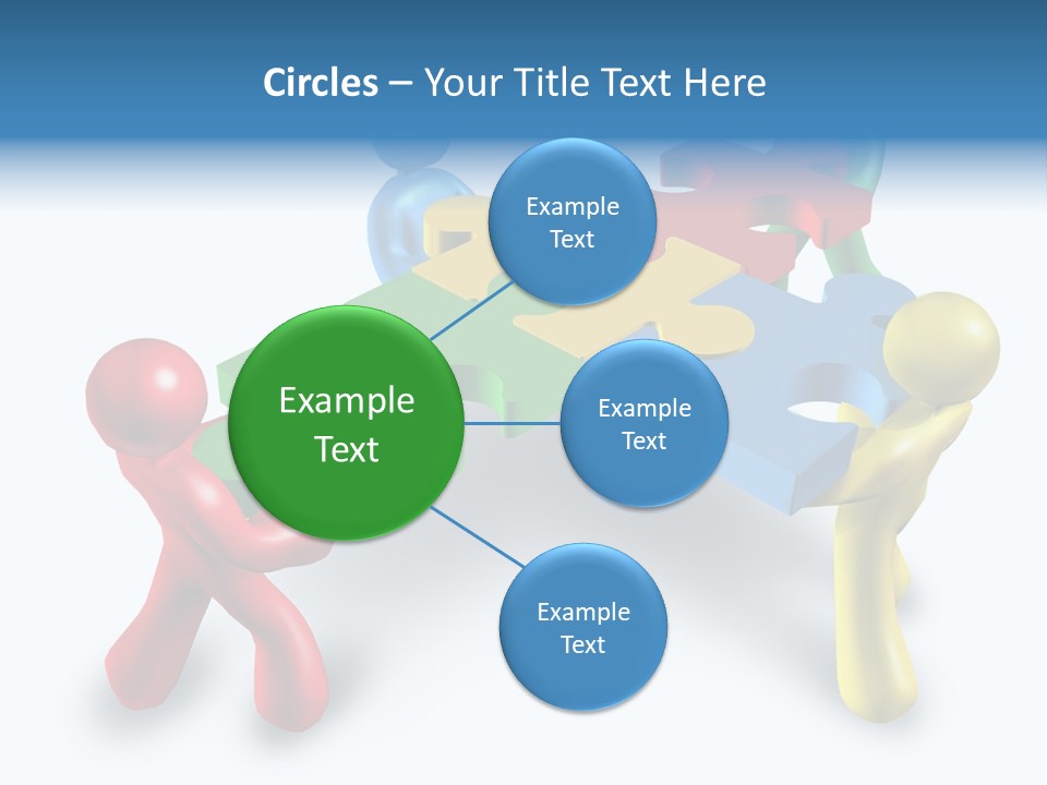 A Group Of People Standing Around A Puzzle Piece PowerPoint Template
