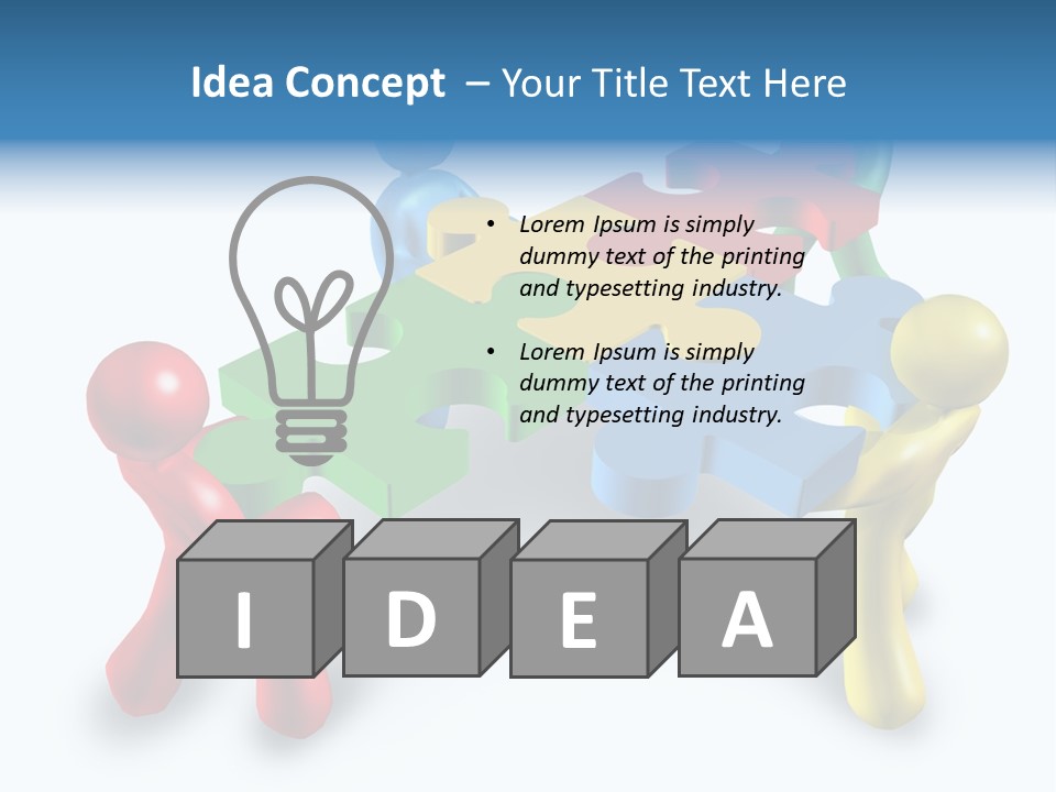 A Group Of People Standing Around A Puzzle Piece PowerPoint Template