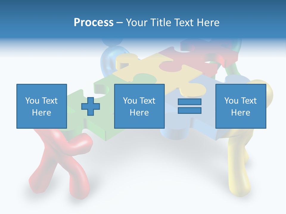 A Group Of People Standing Around A Puzzle Piece PowerPoint Template