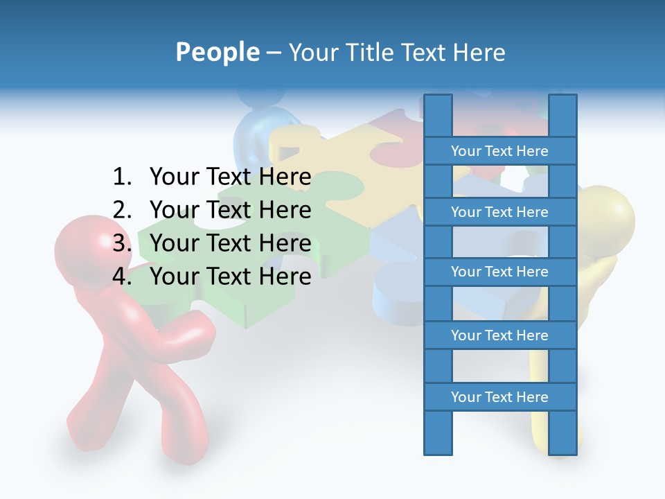 A Group Of People Standing Around A Puzzle Piece PowerPoint Template