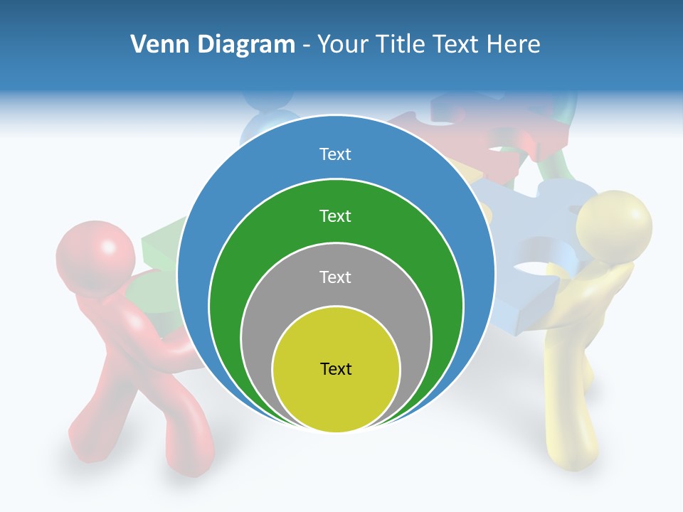 A Group Of People Standing Around A Puzzle Piece PowerPoint Template